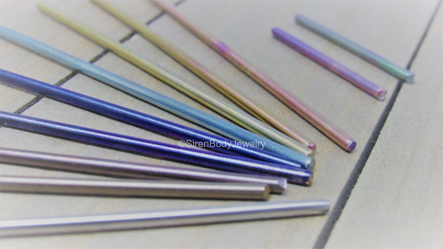 Hematite nose ring 18g titanium nostril stud 2.3mm bezel set cabochon - SirenBodyJewelry