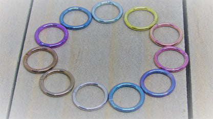 Titanium hinged segment ring 16g 5/16" anodized pick your color hypoallergenic body jewelry hoop - SirenBodyJewelry