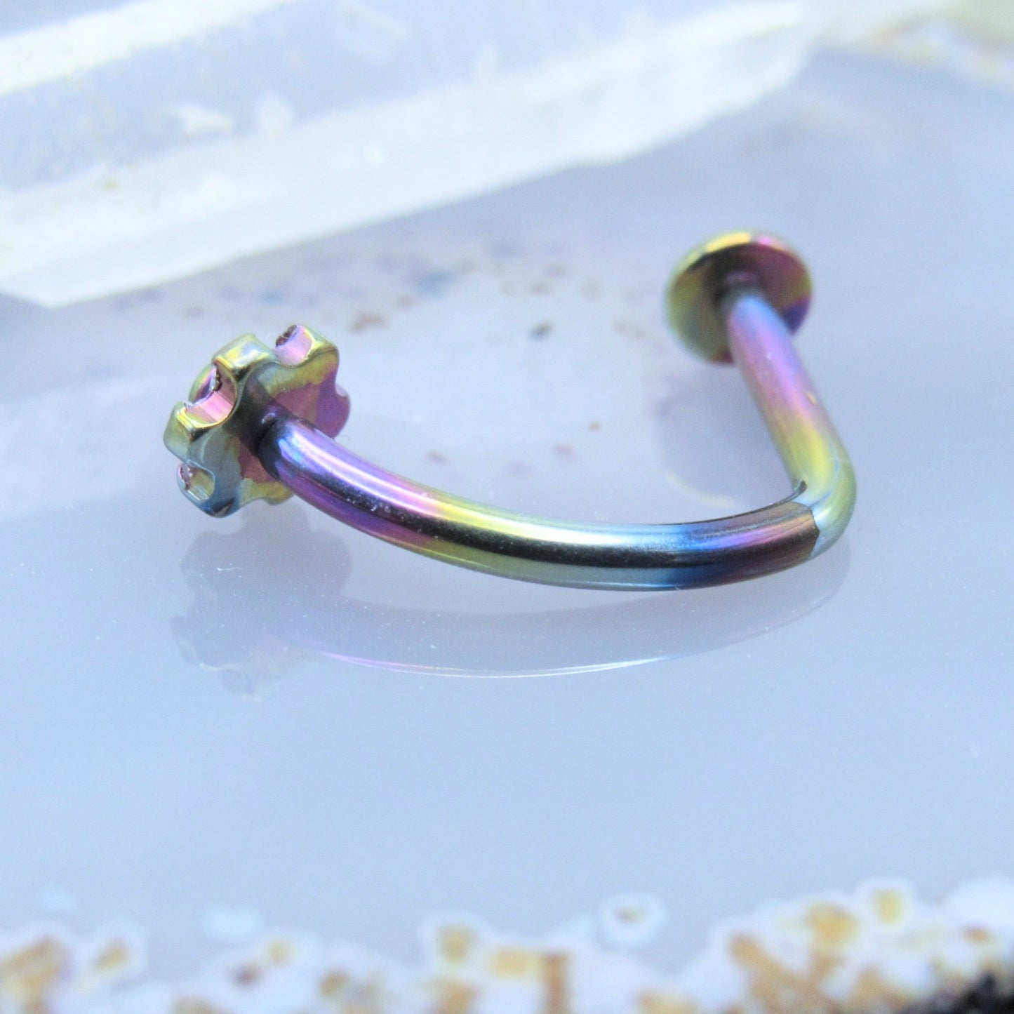 titanium j curved belly piercing barbell