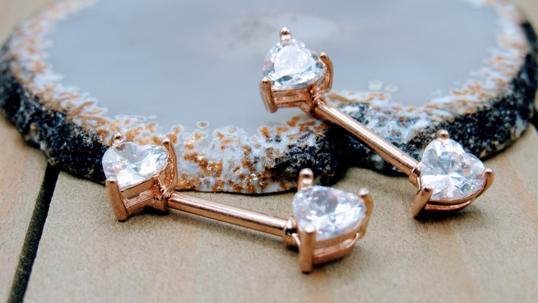 Rose Gold Heart Nipple Ring Shield Piercing Jewelry Barbell (2 Pieces) |  centenariocat.upeu.edu.pe