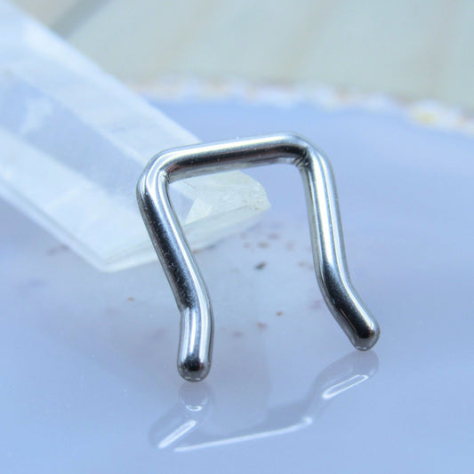 14g Septum retainer body jewelry staple style hand anodized nose ring - Siren Body Jewelry