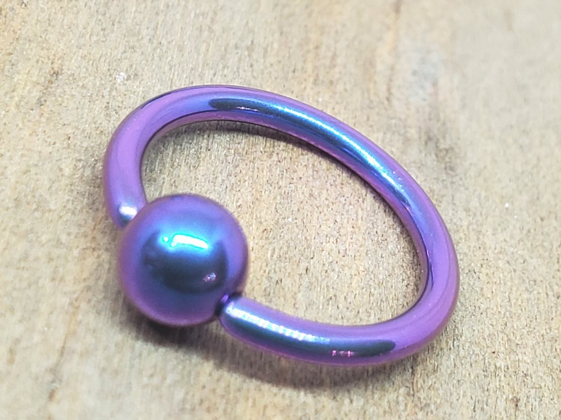 14g Titanium captive bead ring 1/4"-3/4" hypoallergenic pick your color conch septum daith lip nipple ring hoop - SirenBodyJewelry