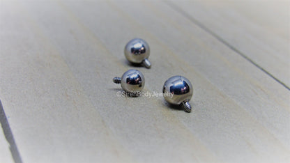 14g Titanium internally threaded replacement ball end 4mm 5mm spare plain bead ends - SirenBodyJewelry