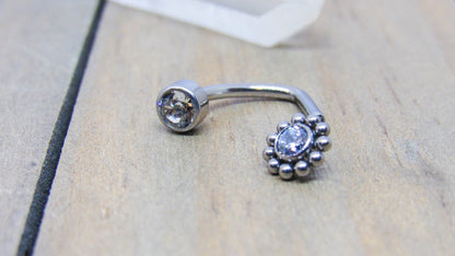 14g Titanium J Curve barbell internally threaded 7/16" curved length pick your anodized color - SirenBodyJewelry