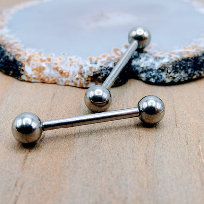 Diamond nipple ring titanium 14 gauge piercing bar