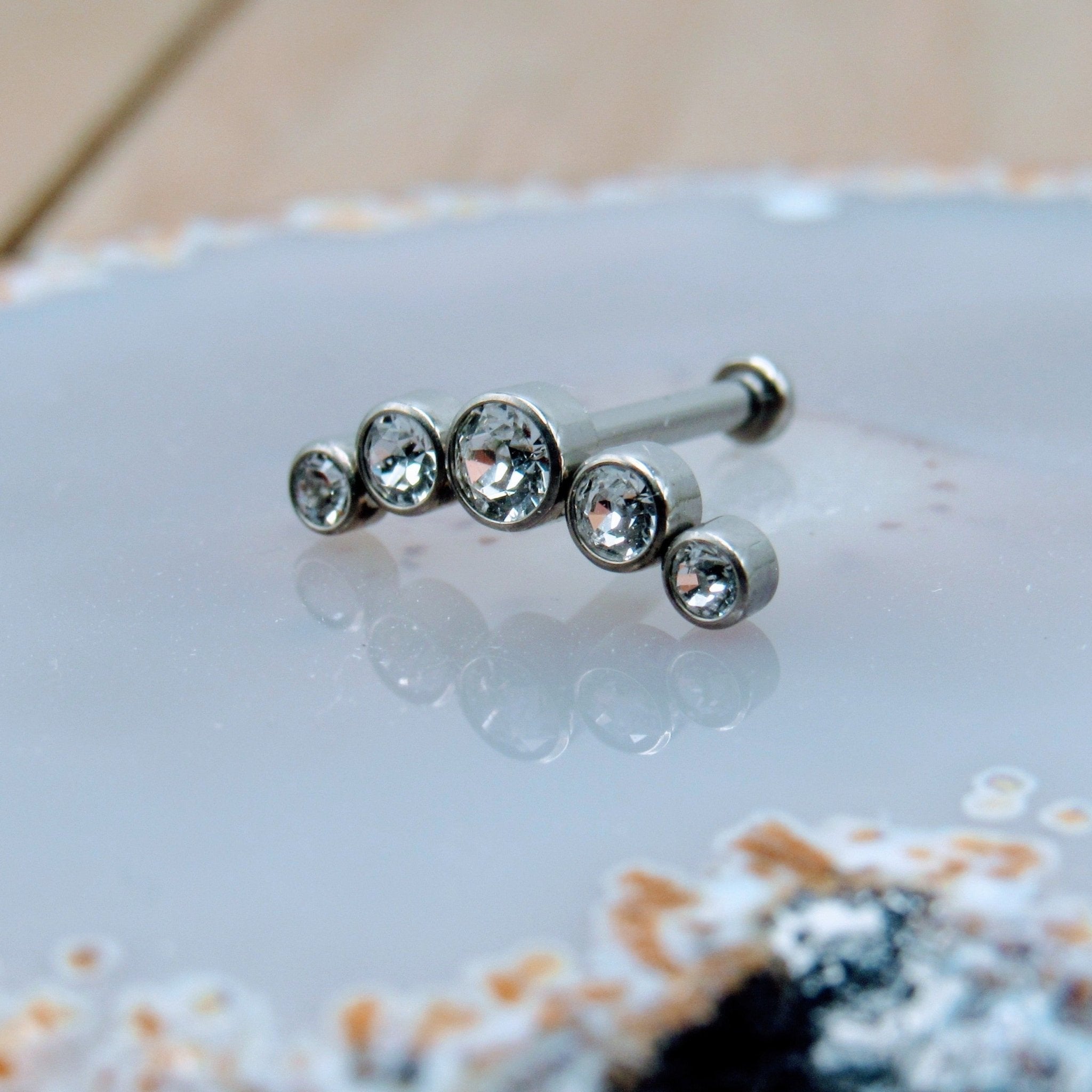 Clear piercing clearance studs