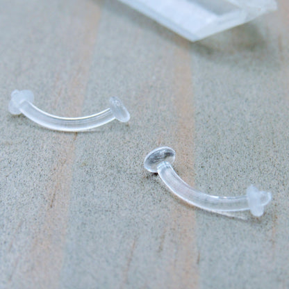 16g Clear curved barbell 5/16" (8mm) rook daith eyebrow vertical labret body jewelry earring - Siren Body Jewelry