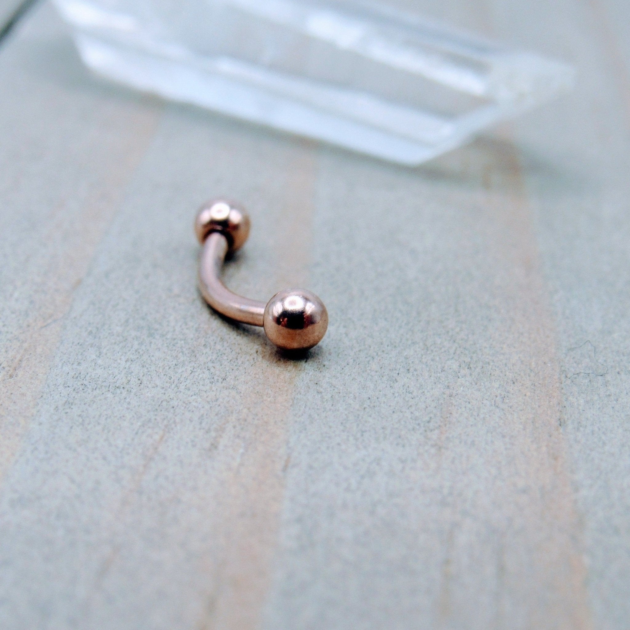 16g Rose gold curved barbell 5/16