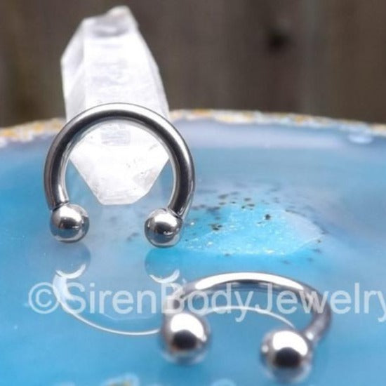 16g Titanium circular barbell 5/16" or 3/8" diameter internally threaded septum daith lip conch hoop ring - SirenBodyJewelry