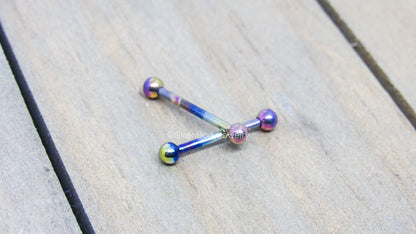 16g Titanium straight barbells 1/2" internally threaded nipple piercing bars - SirenBodyJewelry