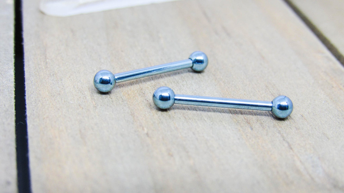 16g Titanium straight barbells 1/2" internally threaded nipple piercing bars - SirenBodyJewelry