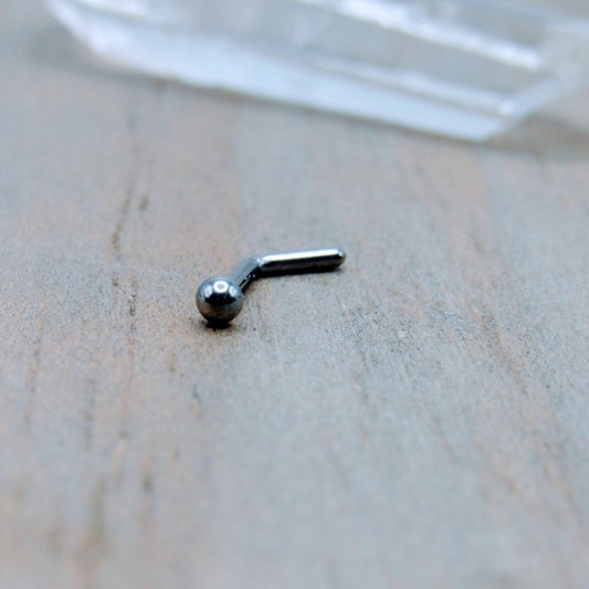 18g Titanium nose piercing stud "L" bend 2mm dome top nostril piercing ring body jewelry 1/4" - Siren Body Jewelry