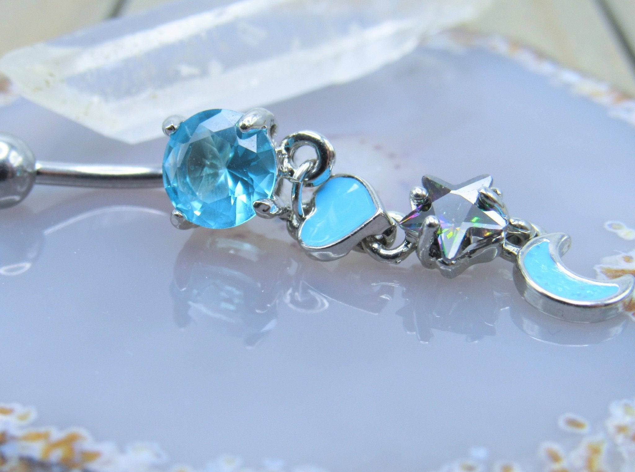 Light blue deals belly button ring