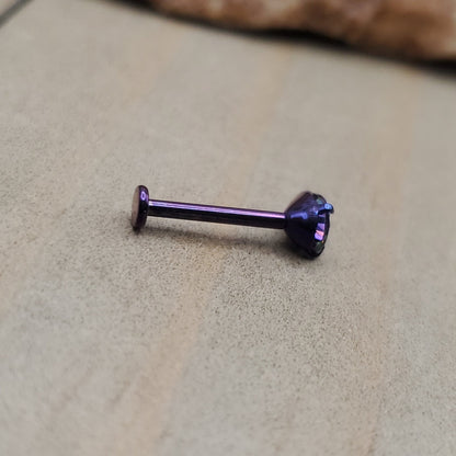 16g purple titanium anodized pear shaped mystic topaz gemstone