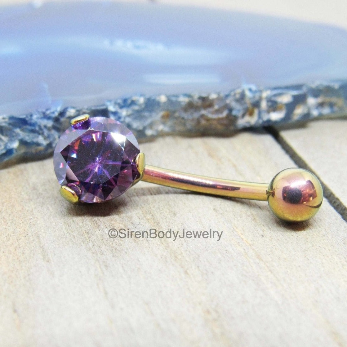 Amethyst hot sale belly ring