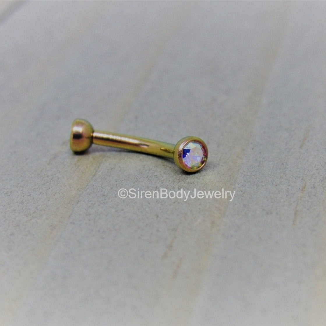 16g titanium anodized rook piercing curved barbell earring