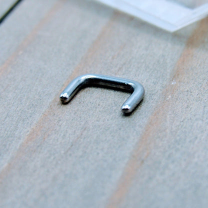 Septum piercing retainer 16g 316L stainless steel staple style flip up easy hide ring - Siren Body Jewelry