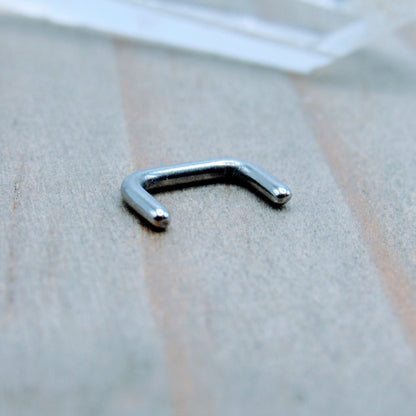 Septum piercing retainer 16g 316L stainless steel staple style flip up easy hide ring - Siren Body Jewelry