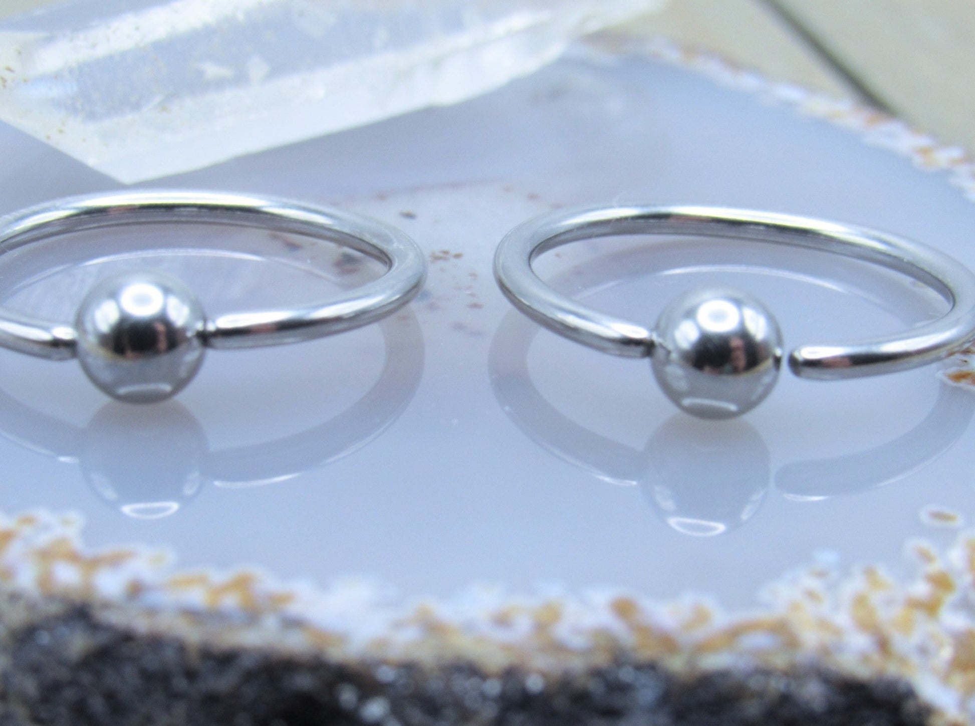Stainless steel 14g 5/8" fixed bead ring ear nipple body piercing hoop set annealed easy bend - Siren Body Jewelry