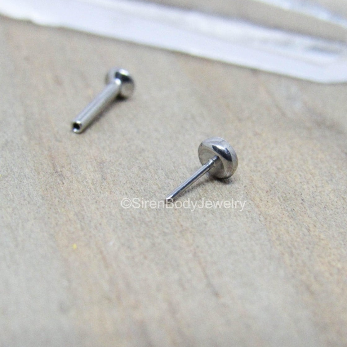18g threadless push pin style titanium nostril piercing helix stud earring