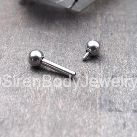 16g Straight Barbell Ball Back Earring Post Helix Body Jewelry Stud 16g 5/16 (8mm) / Blue