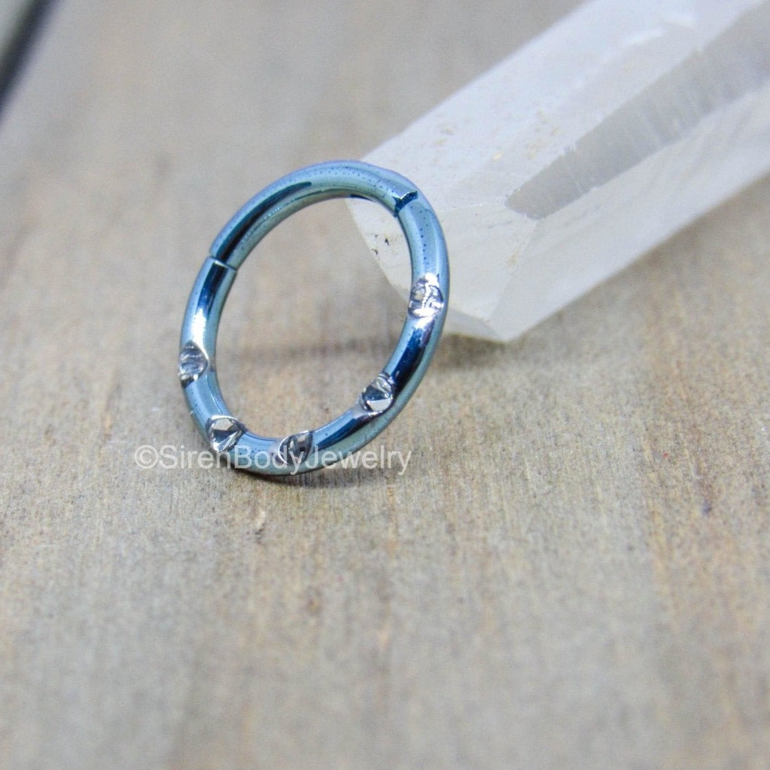 16g titanium hinged segment ring 5 precosia gemstones helix daith septum hoop 