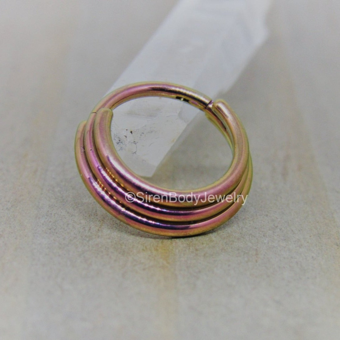Hinged Clicker Hoop Sterling Silvergold or Rose Gold Nose 