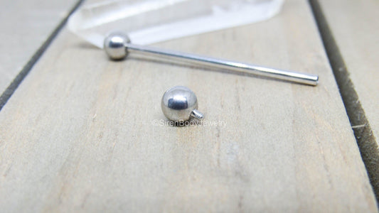 Titanium industrial piercing barbell 14g 1 1/4”-1 1/2" hypoallergenic ear piercing bar jewelry internally threaded - SirenBodyJewelry