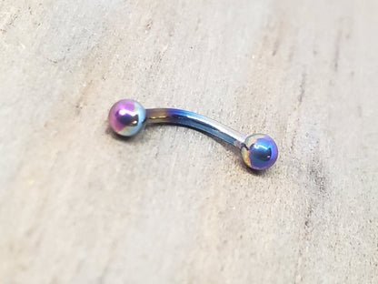 Titanium rook piercing barbell 16g 5/16" internally threaded hypoallergenic daith curved barbell eyebrow ring vertical labret stud - SirenBodyJewelry
