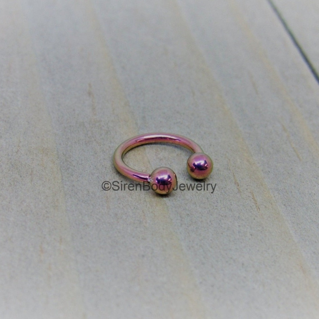 Titanium septum piercing horseshoe 16g circular barbell internal 5/16" pink - SirenBodyJewelry