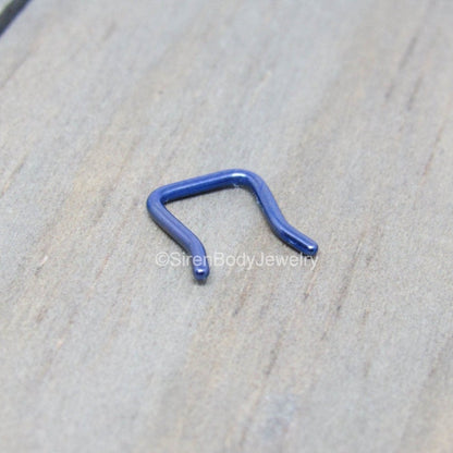 16g blue anodized titanium septum piercing retainer