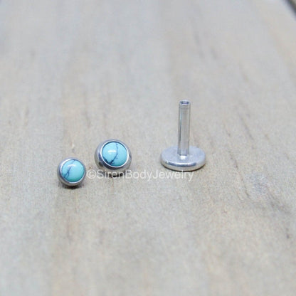 turquoise body piercing jewelry titanium 16g