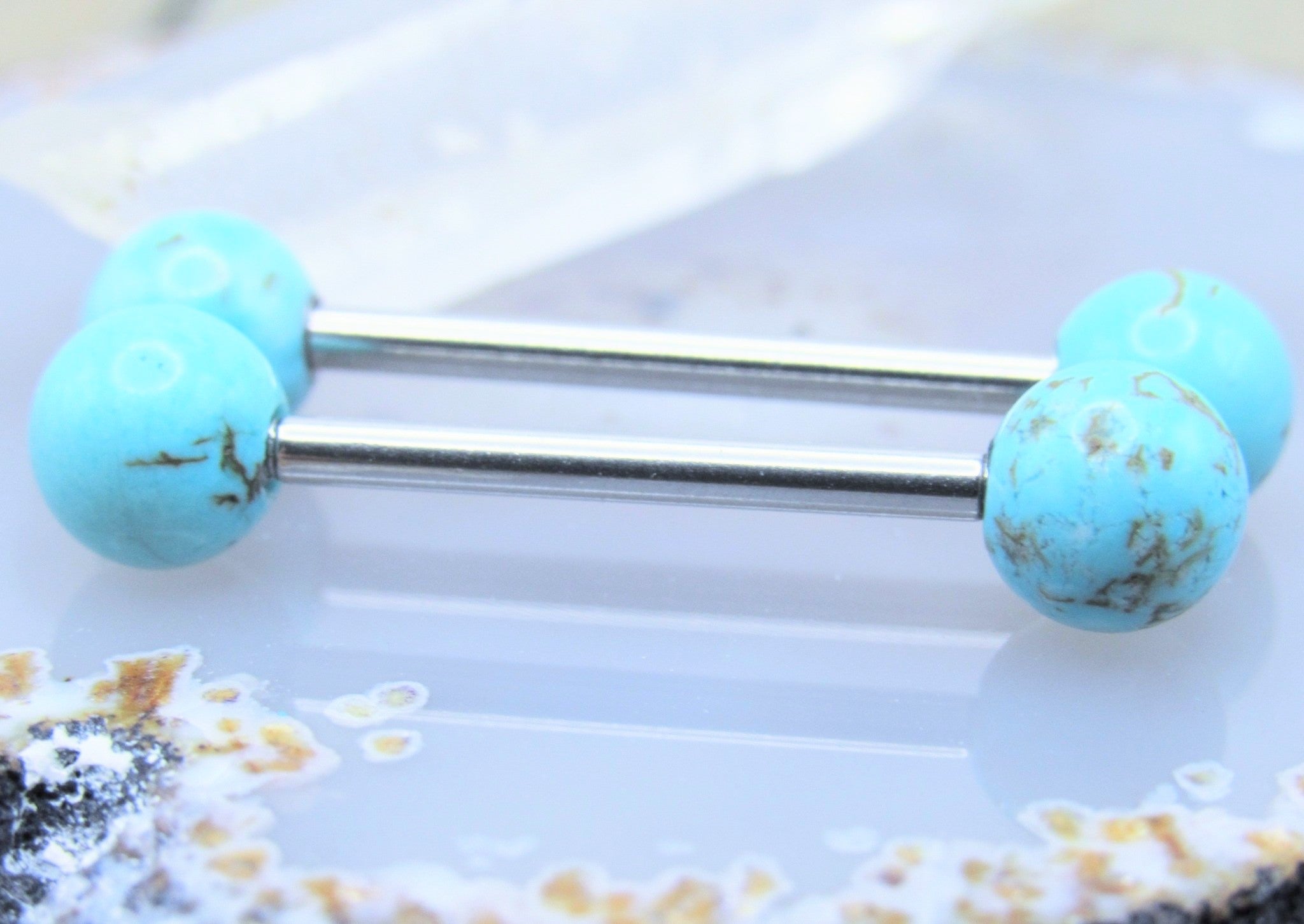 Turquoise sale nipple bars