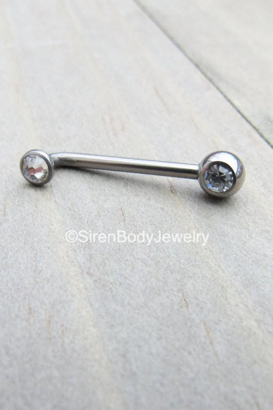VCH piercing barbell 14g christina bars titanium high polish internally threaded genital body jewelry hood piercings straight bar ring one - SirenBodyJewelry
