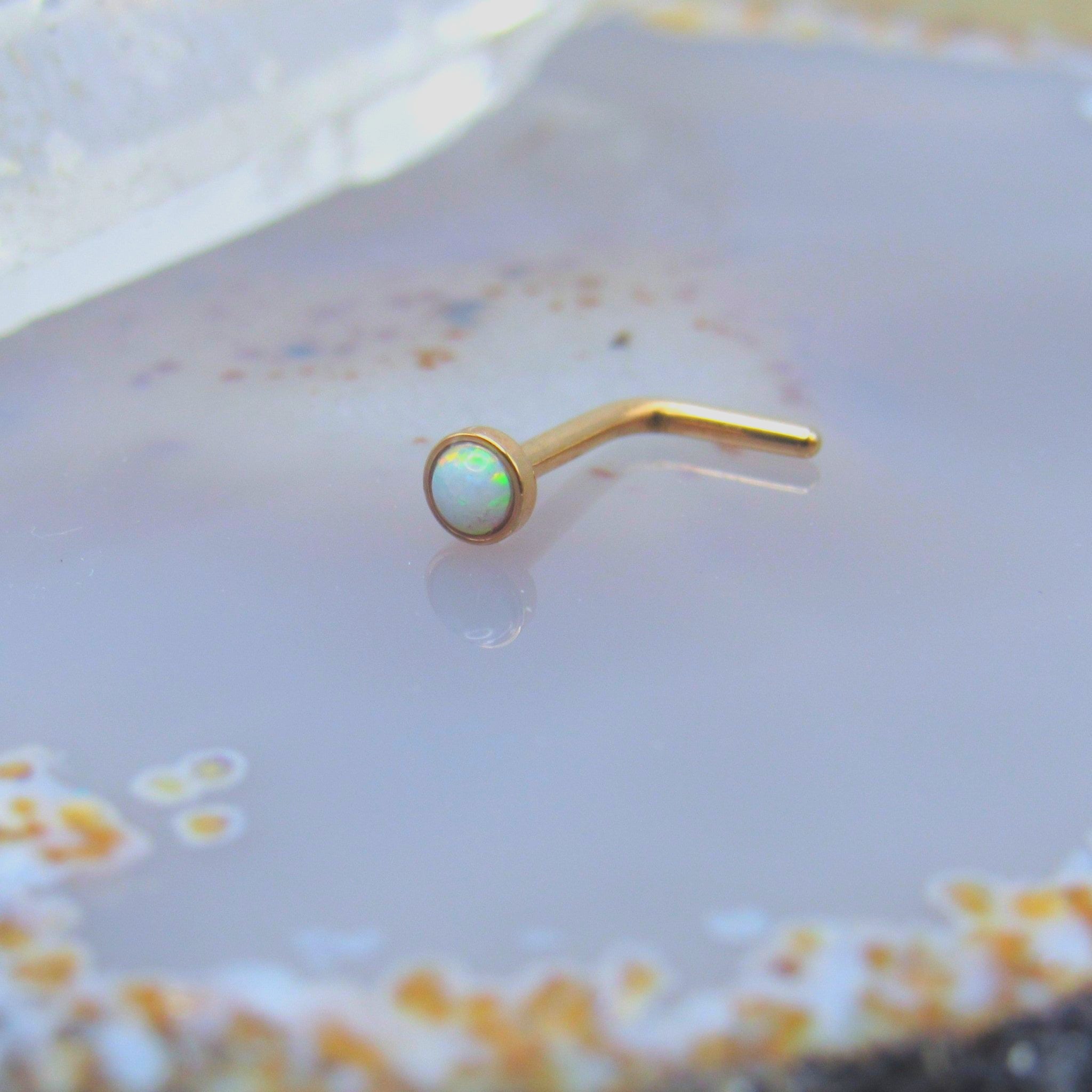 Amazon.com: Surgical Steel Nose Ring Stud - Opal Nose Stud, Nose Piercing  Jewelry : Handmade Products
